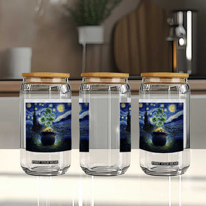 St Patricks Day Starry Night Shamrock Van Gogh Art Glass Can TS14 Print Your Wear