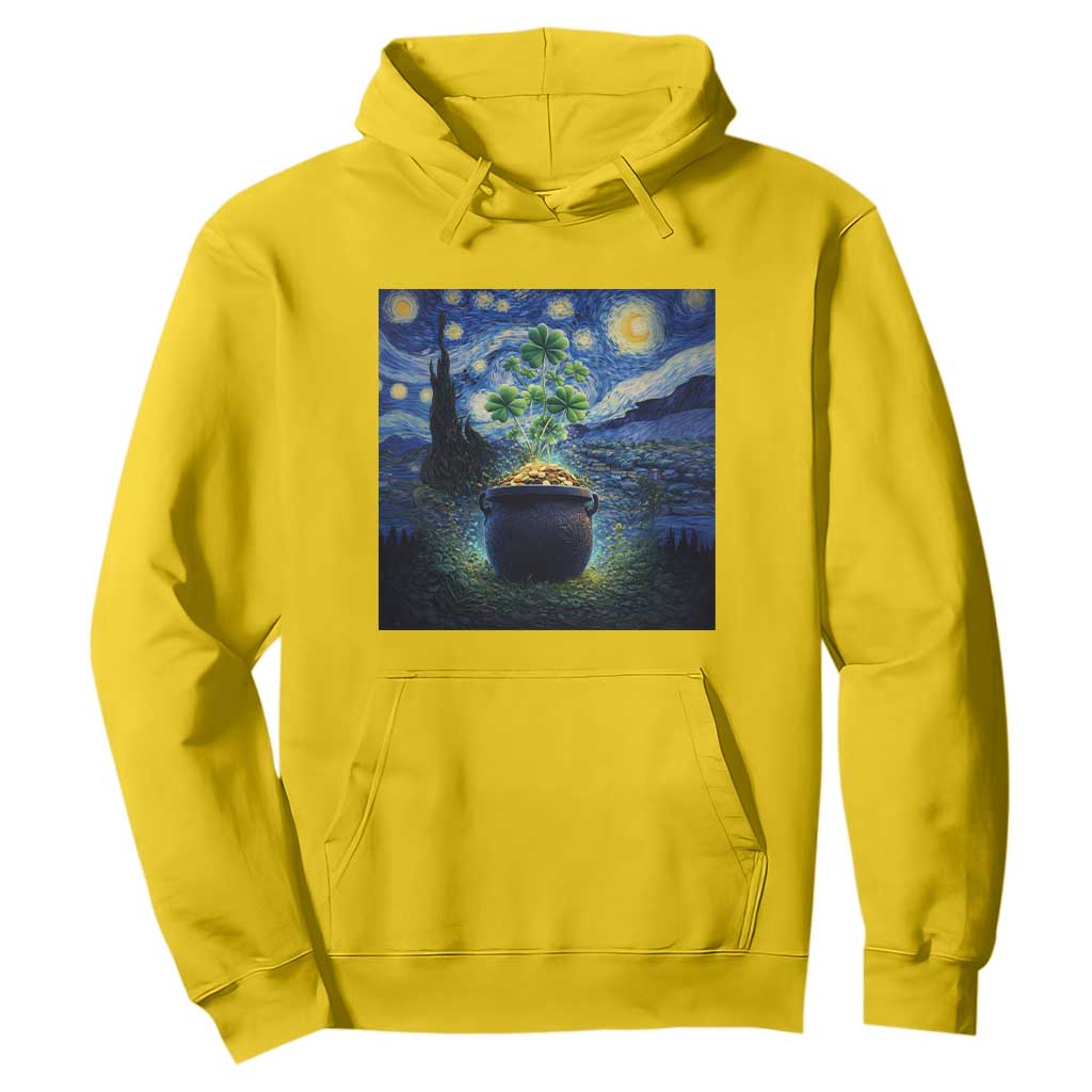 St Patricks Day Starry Night Shamrock Van Gogh Art Hoodie TS14 Daisy Print Your Wear