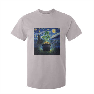 St Patricks Day Starry Night Shamrock Van Gogh Art T Shirt For Kid TS14 Ice Gray Print Your Wear