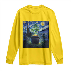 St Patricks Day Starry Night Shamrock Van Gogh Art Long Sleeve Shirt TS14 Daisy Print Your Wear
