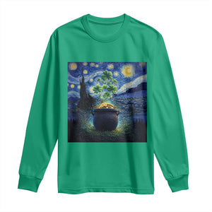 St Patricks Day Starry Night Shamrock Van Gogh Art Long Sleeve Shirt TS14 Irish Green Print Your Wear