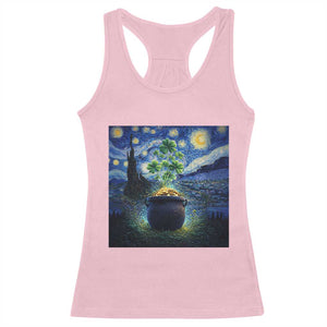 St Patricks Day Starry Night Shamrock Van Gogh Art Racerback Tank Top TS14 Light Pink Print Your Wear