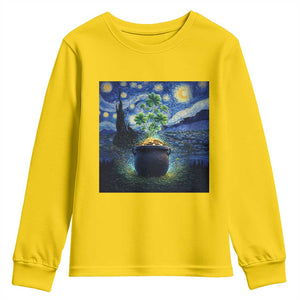 St Patricks Day Starry Night Shamrock Van Gogh Art Youth Sweatshirt TS14 Daisy Print Your Wear