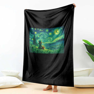 St Patricks Day Starry Night Leprechaun Shamrock Van Gogh Throw Blanket TS14 Print Your Wear