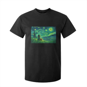 St Patricks Day Starry Night Leprechaun Shamrock Van Gogh T Shirt For Kid TS14 Black Print Your Wear