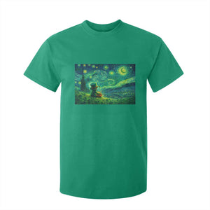 St Patricks Day Starry Night Leprechaun Shamrock Van Gogh T Shirt For Kid TS14 Irish Green Print Your Wear