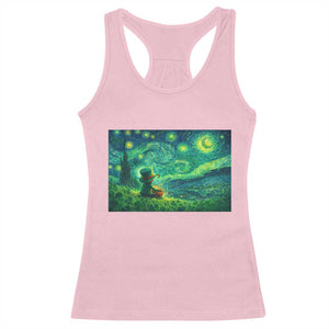 St Patricks Day Starry Night Leprechaun Shamrock Van Gogh Racerback Tank Top TS14 Light Pink Print Your Wear
