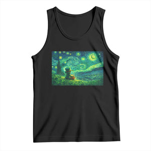 St Patricks Day Starry Night Leprechaun Shamrock Van Gogh Tank Top TS14 Black Print Your Wear