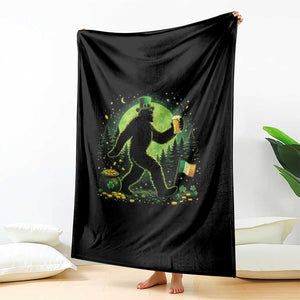 Funny Bigfoot St Patricks Day Throw Blanket Sasquatch Drinking Green Beer Lover TS14 Print Your Wear