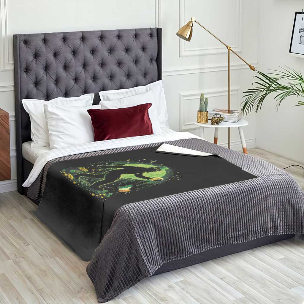 Funny Bigfoot St Patricks Day Throw Blanket Sasquatch Drinking Green Beer Lover TS14 Print Your Wear