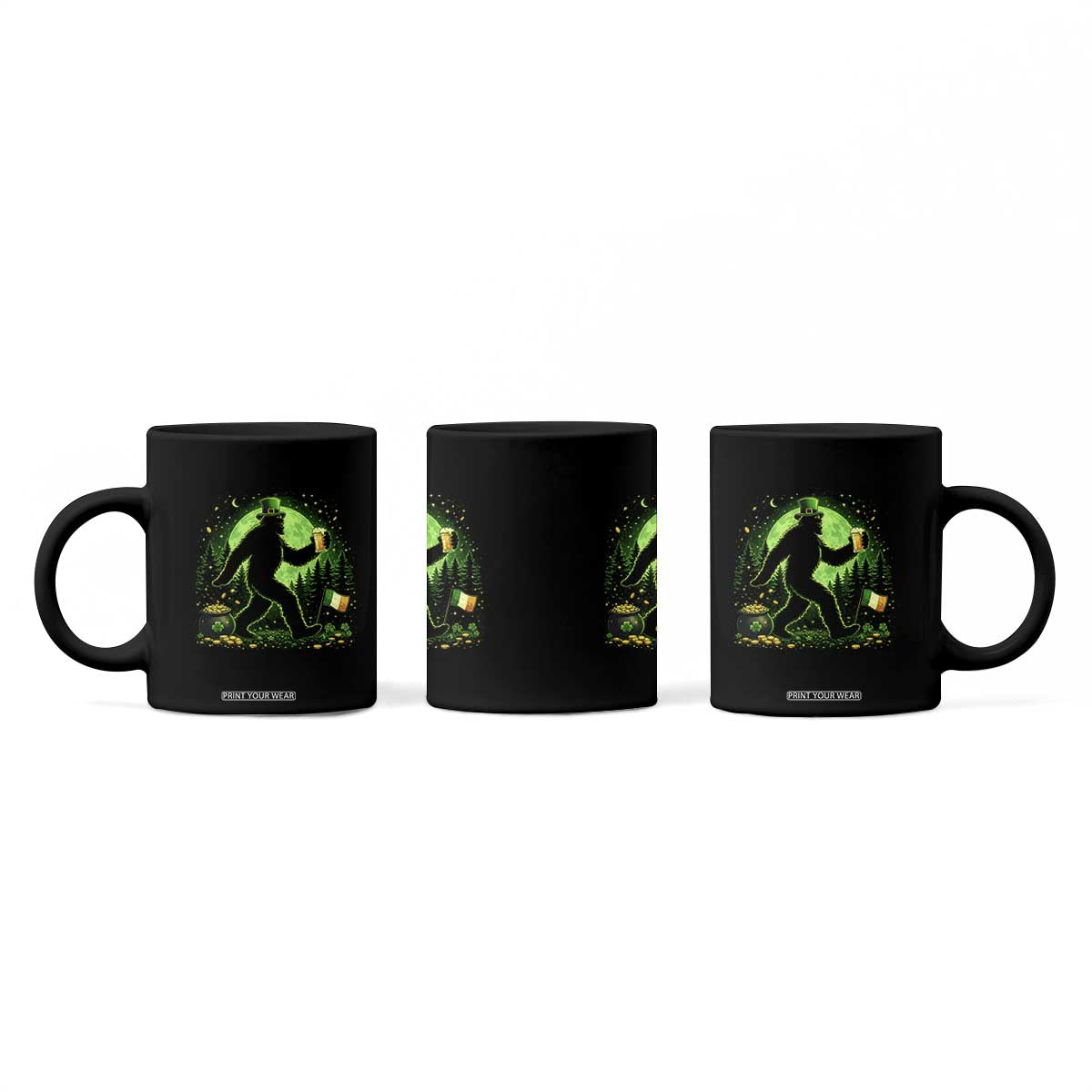 Funny Bigfoot St Patricks Day Coffee Mug Sasquatch Drinking Green Beer Lover TS14 Print Your Wear