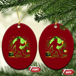 Funny Bigfoot St Patricks Day Ceramic Ornament Sasquatch Drinking Green Beer Lover TS14 Print Your Wear