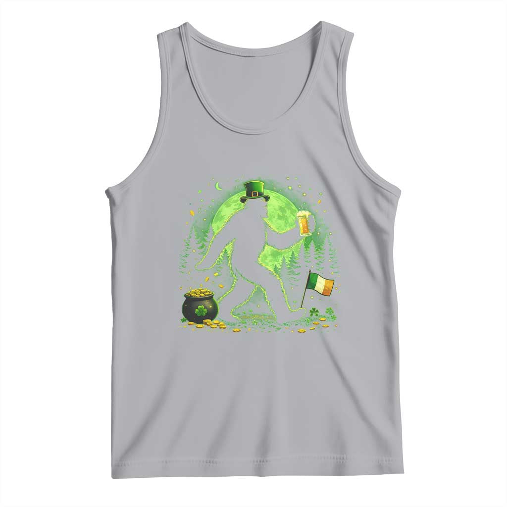 Funny Bigfoot St Patricks Day Tank Top Sasquatch Drinking Green Beer Lover TS14 Athletic Heather Print Your Wear