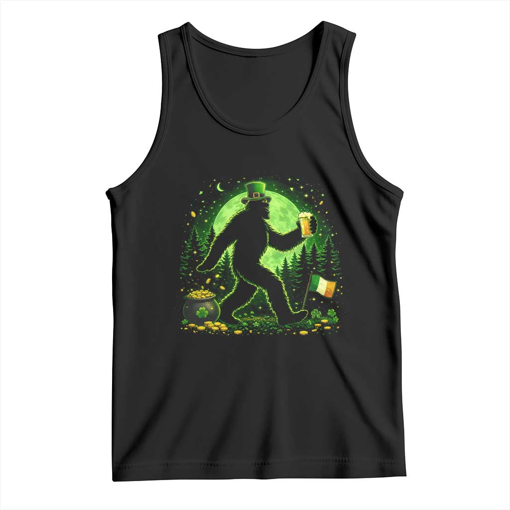Funny Bigfoot St Patricks Day Tank Top Sasquatch Drinking Green Beer Lover TS14 Black Print Your Wear