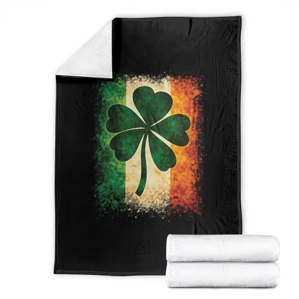 Retro Ireland Shamrock Irish Flag St Patricks Day Throw Blanket TS14 Black Print Your Wear