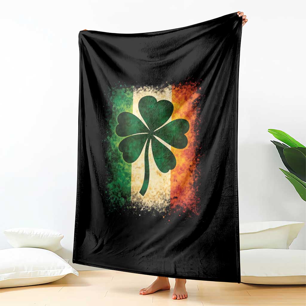 Retro Ireland Shamrock Irish Flag St Patricks Day Throw Blanket TS14 Print Your Wear