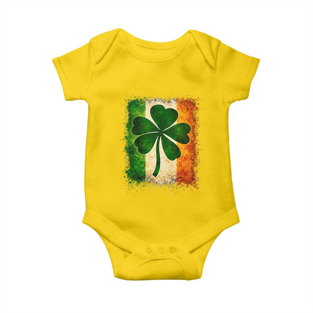 Retro Ireland Shamrock Irish Flag St Patricks Day Baby Onesie TS14 Daisy Print Your Wear