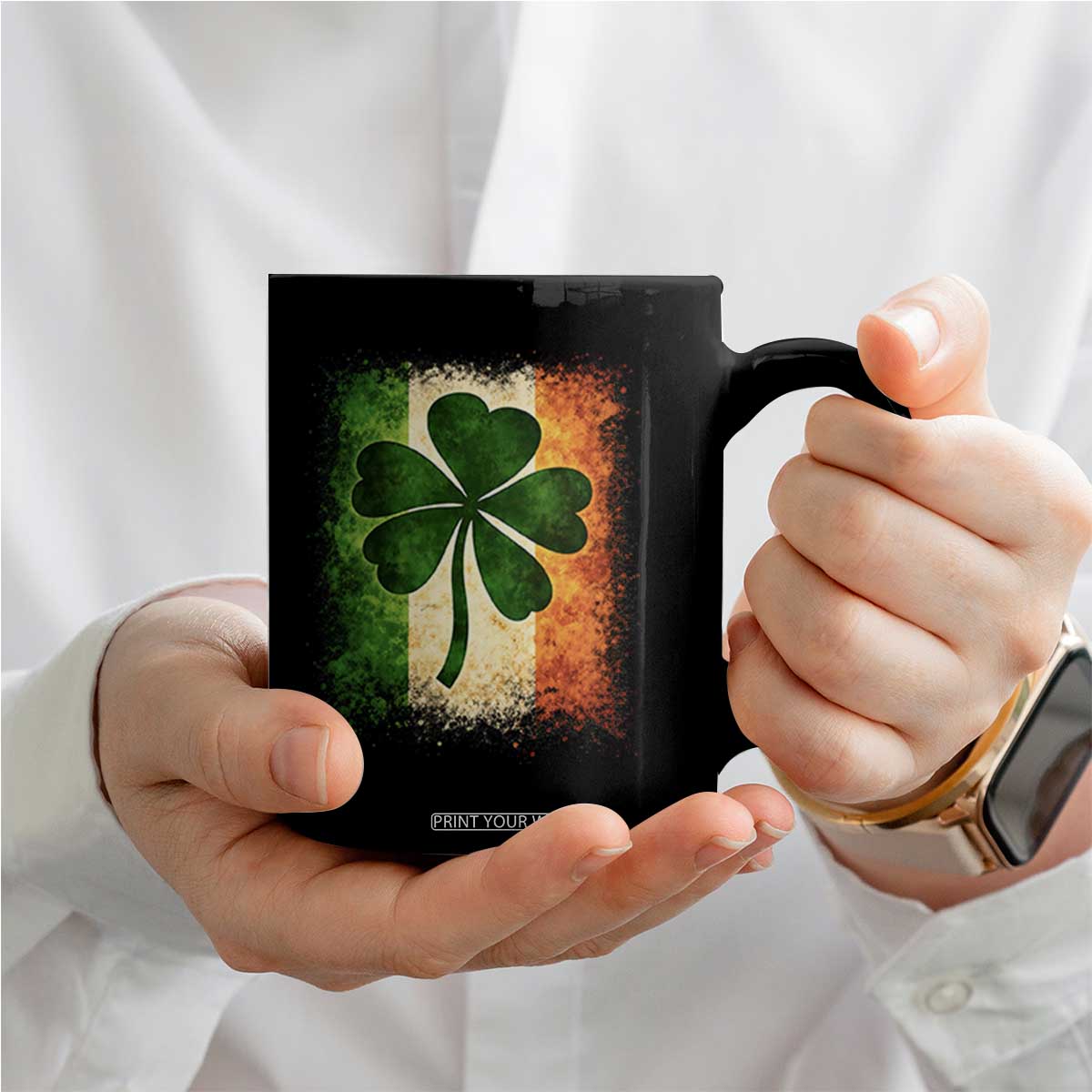 Retro Ireland Shamrock Irish Flag St Patricks Day Coffee Mug TS14 Print Your Wear