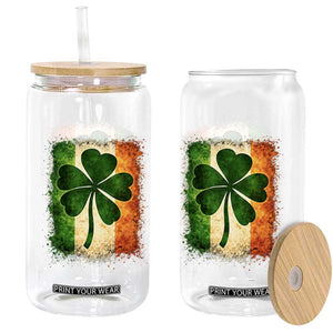 Retro Ireland Shamrock Irish Flag St Patricks Day Glass Can TS14 Print Your Wear