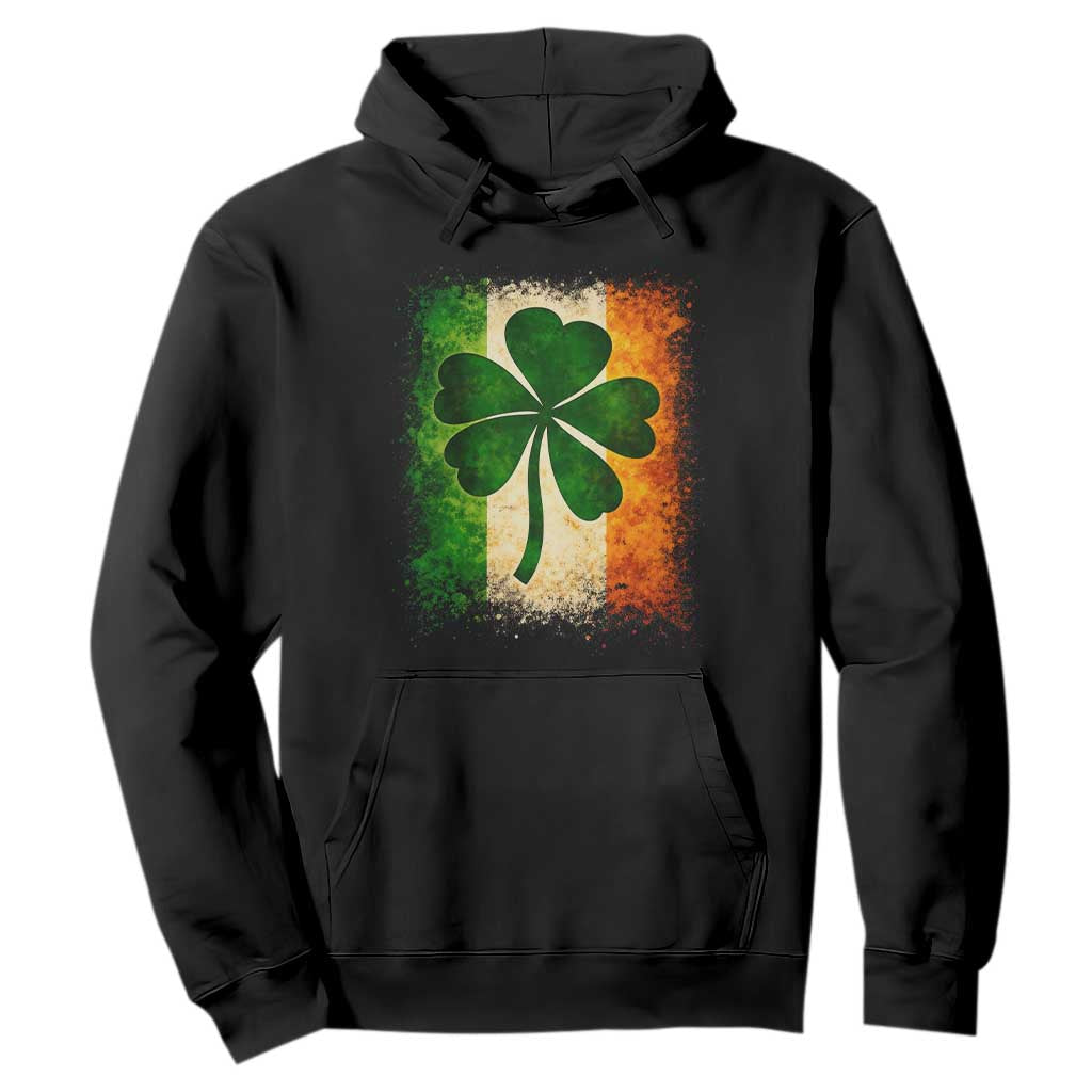 Retro Ireland Shamrock Irish Flag St Patricks Day Hoodie TS14 Black Print Your Wear