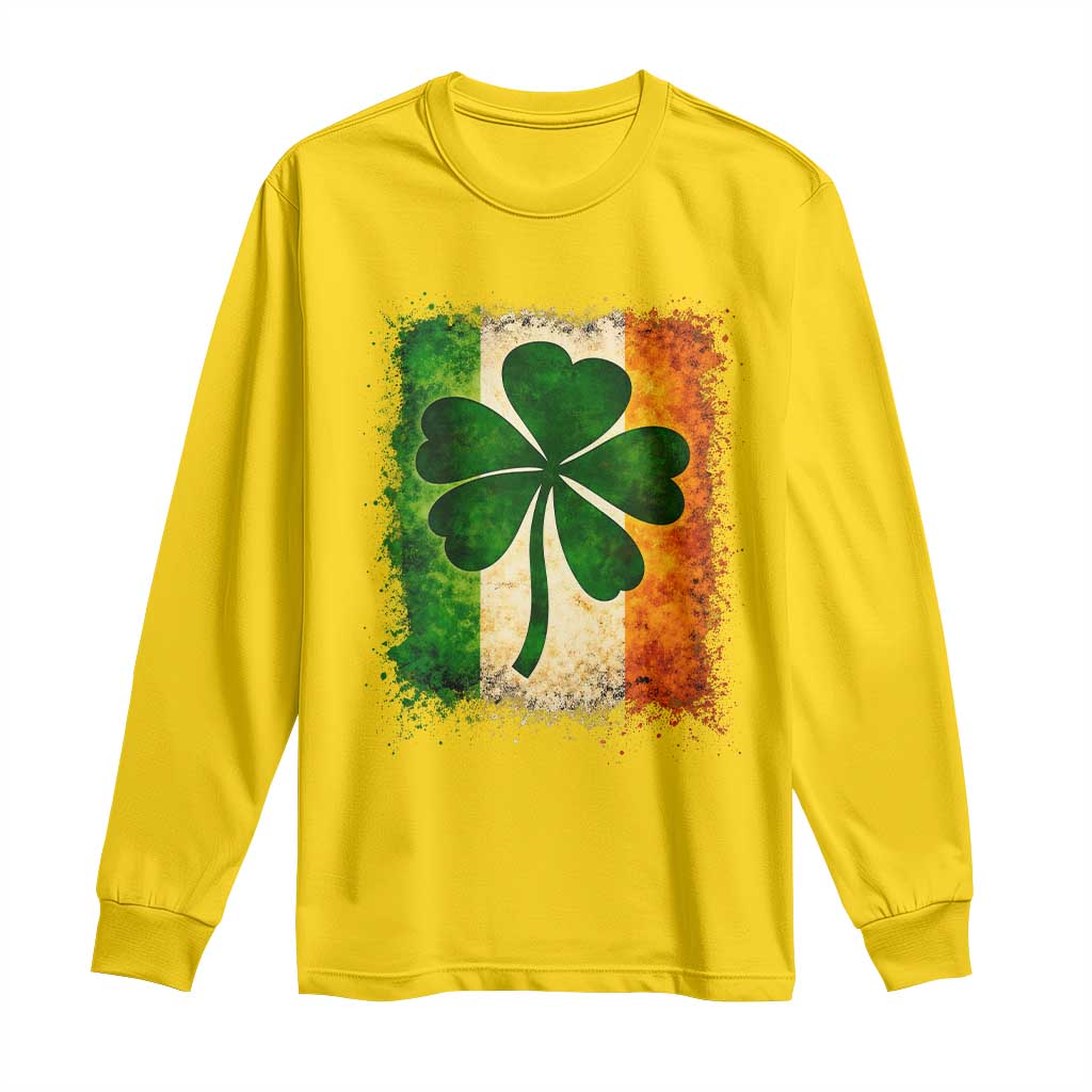Retro Ireland Shamrock Irish Flag St Patricks Day Long Sleeve Shirt TS14 Daisy Print Your Wear