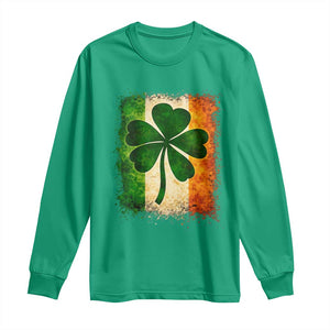 Retro Ireland Shamrock Irish Flag St Patricks Day Long Sleeve Shirt TS14 Irish Green Print Your Wear