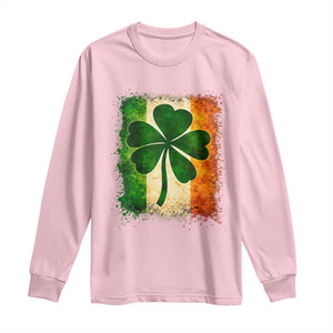 Retro Ireland Shamrock Irish Flag St Patricks Day Long Sleeve Shirt TS14 Light Pink Print Your Wear
