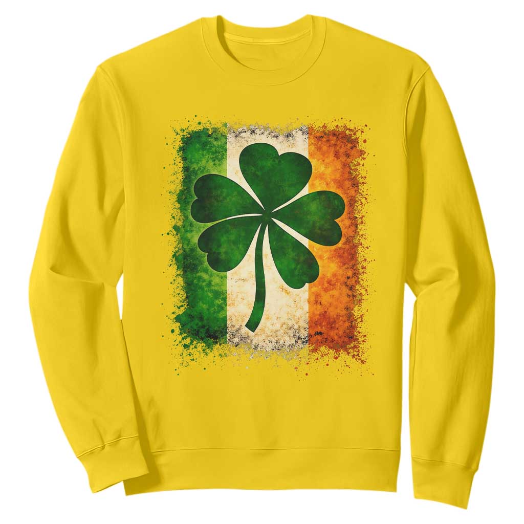 Retro Ireland Shamrock Irish Flag St Patricks Day Sweatshirt TS14 Daisy Print Your Wear