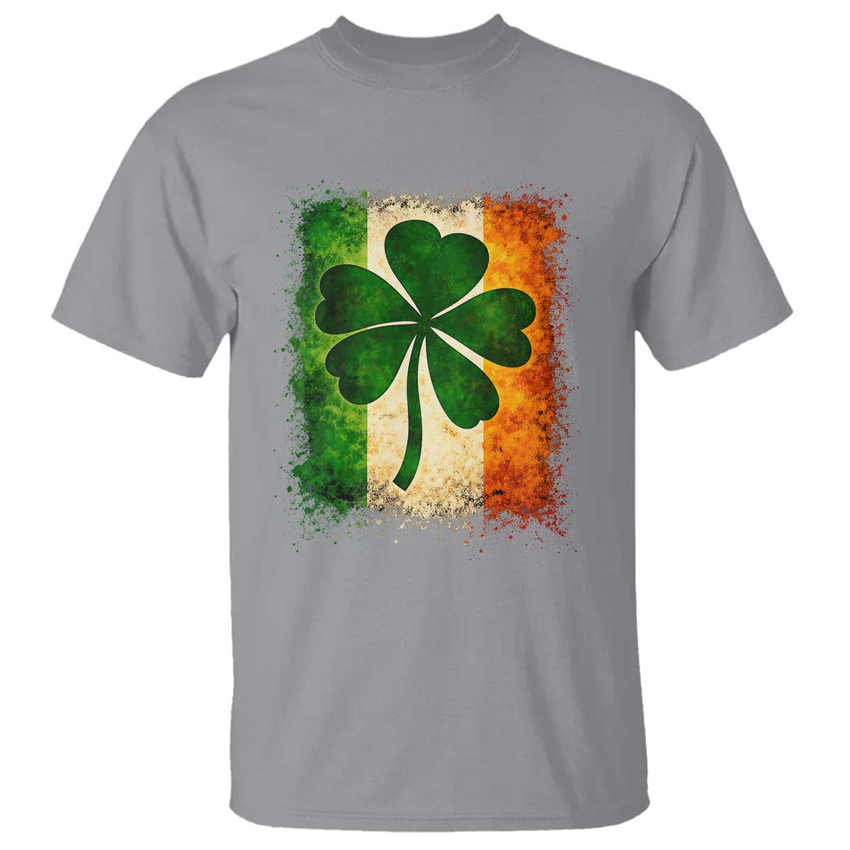 Retro Ireland Shamrock Irish Flag St Patricks Day T Shirt TS14 Sport Gray Print Your Wear