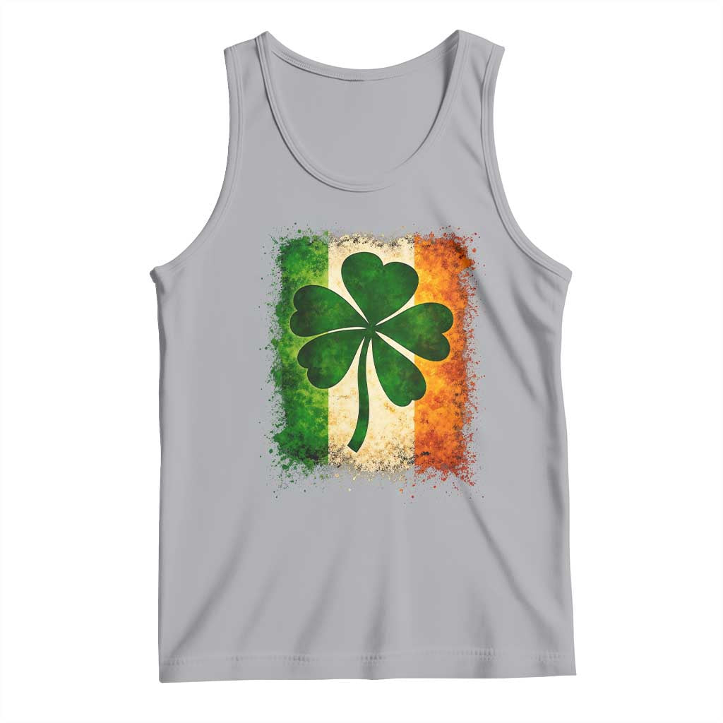 Retro Ireland Shamrock Irish Flag St Patricks Day Tank Top TS14 Athletic Heather Print Your Wear