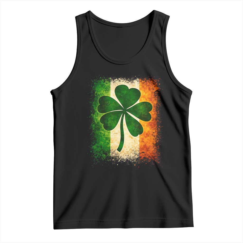 Retro Ireland Shamrock Irish Flag St Patricks Day Tank Top TS14 Black Print Your Wear