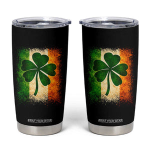 Retro Ireland Shamrock Irish Flag St Patricks Day Tumbler Cup TS14 Black Print Your Wear