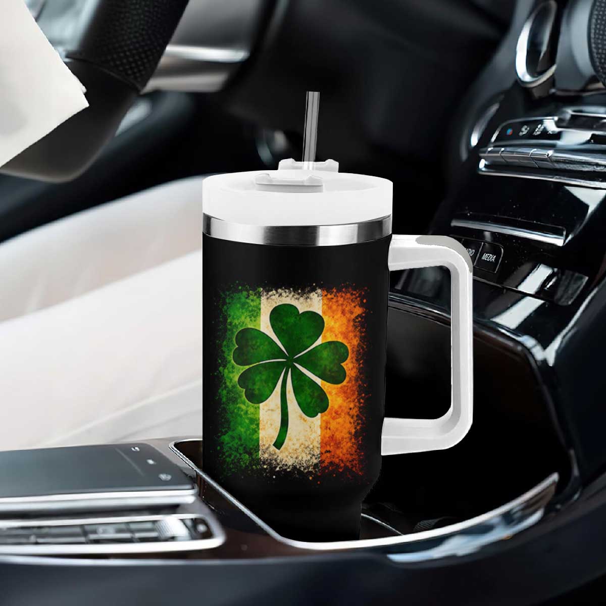 Retro Ireland Shamrock Irish Flag St Patricks Day Tumbler With Handle TS14 Print Your Wear