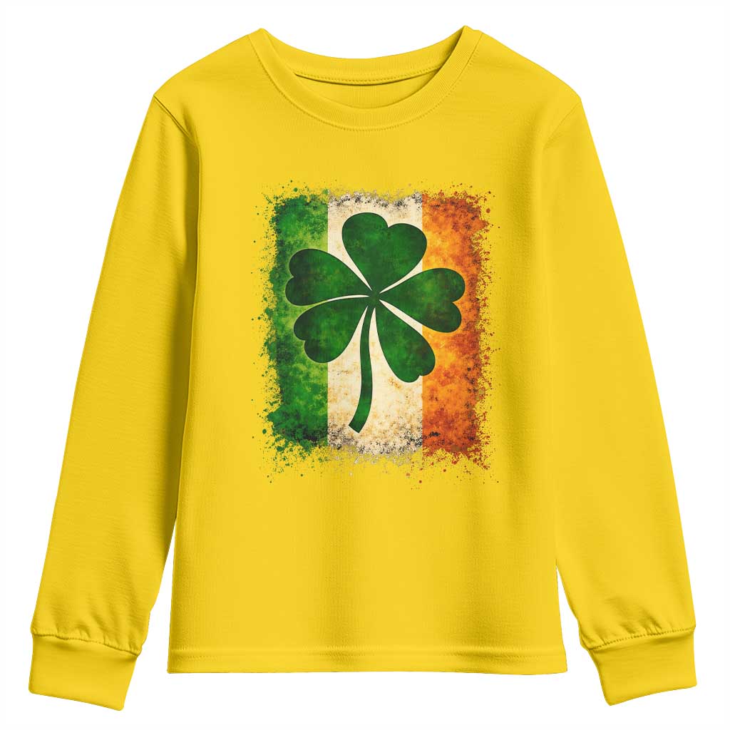 Retro Ireland Shamrock Irish Flag St Patricks Day Youth Sweatshirt TS14 Daisy Print Your Wear