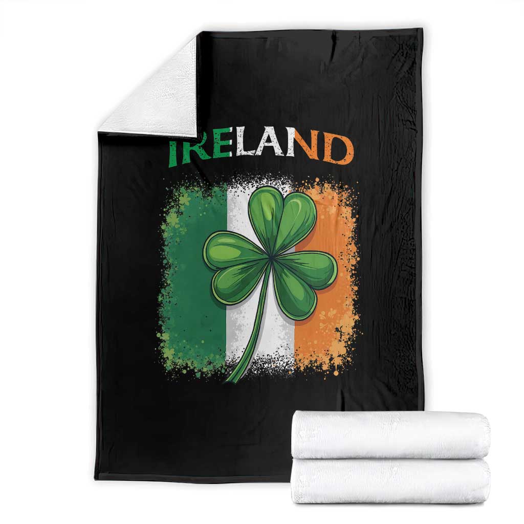 Vintage Ireland Shamrock Irish Flag St Patricks Day Throw Blanket TS14 Black Print Your Wear