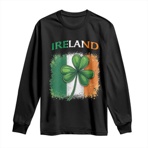 Vintage Ireland Shamrock Irish Flag - St Patricks Day Long Sleeve Shirt TS14 Black Print Your Wear