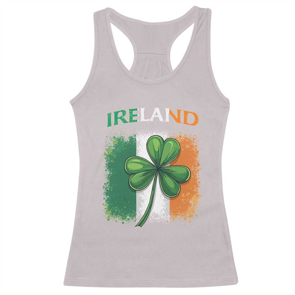 Vintage Ireland Shamrock Irish Flag St Patricks Day Racerback Tank Top TS14 Ice Gray Print Your Wear