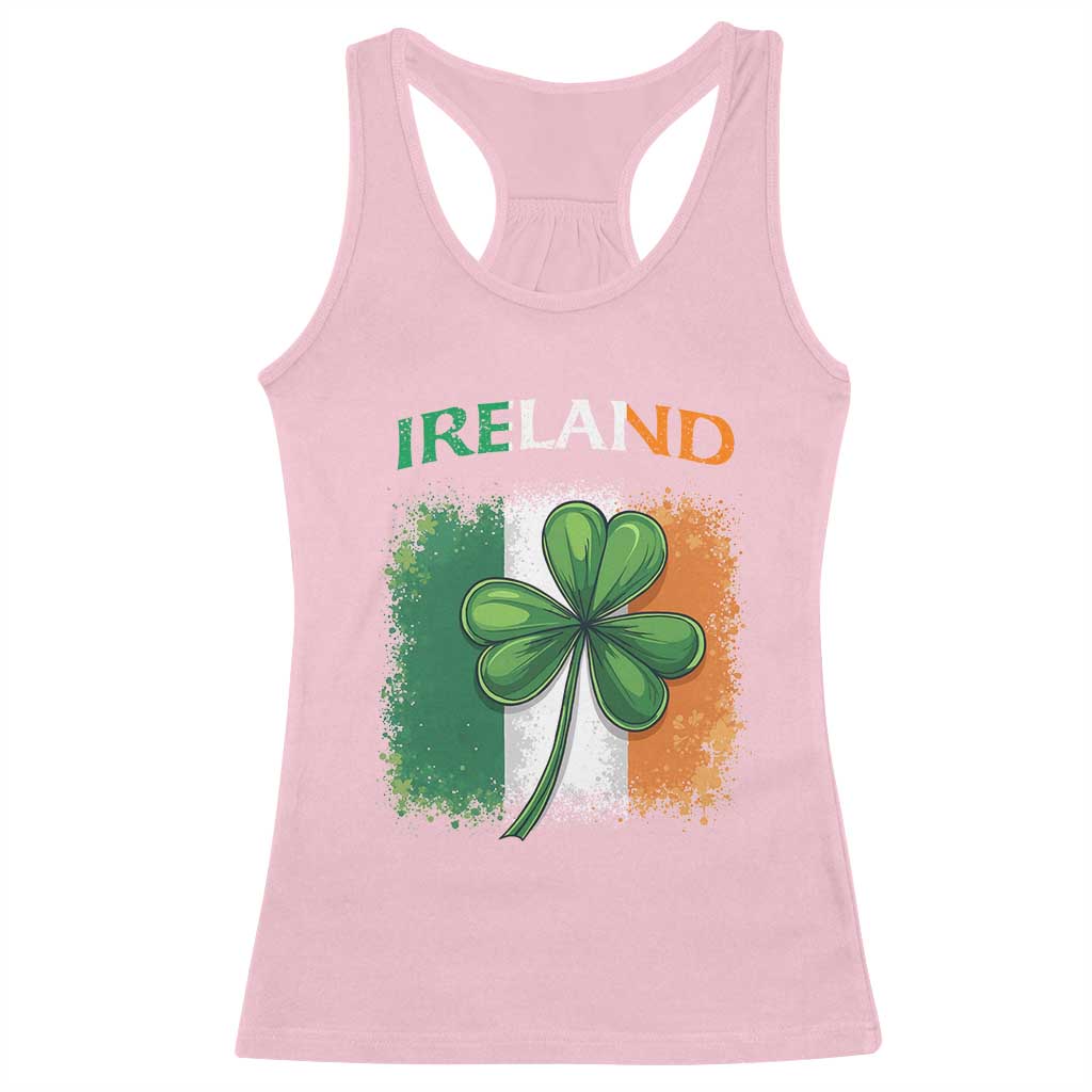 Vintage Ireland Shamrock Irish Flag St Patricks Day Racerback Tank Top TS14 Light Pink Print Your Wear