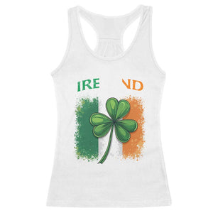 Vintage Ireland Shamrock Irish Flag St Patricks Day Racerback Tank Top TS14 White Print Your Wear