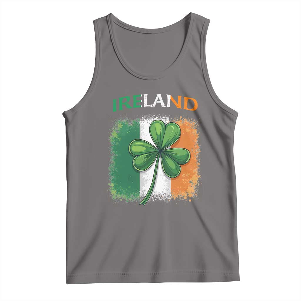 Vintage Ireland Shamrock Irish Flag St Patricks Day Tank Top TS14 Deep Heather Print Your Wear