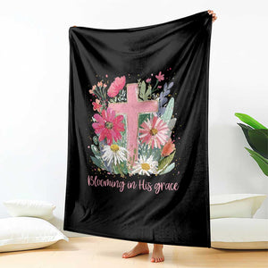 Blooming in His Grace Throw Blanket Boho Wildflower Christian Faith Bible Verse TS14 Print Your Wear