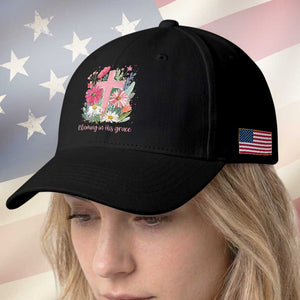 Blooming in His Grace Baseball Cap Boho Wildflower Christian Faith Bible Verse TS14 Print Your Wear