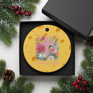 Blooming in His Grace Ceramic Ornament Boho Wildflower Christian Faith Bible Verse TS14 1pc Yellow Cheese Print Your Wear