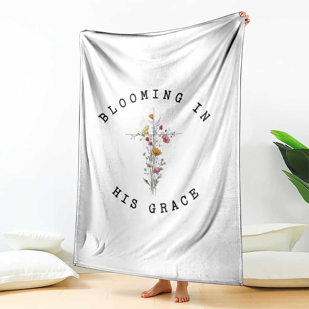 Blooming in His Grace Throw Blanket Boho Wildflower Christian Faith TS14 Print Your Wear