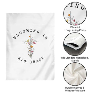 Blooming in His Grace Garden Flag Boho Wildflower Christian Faith TS14 Print Your Wear