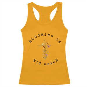 Blooming in His Grace Racerback Tank Top Boho Wildflower Christian Faith TS14 Gold Print Your Wear