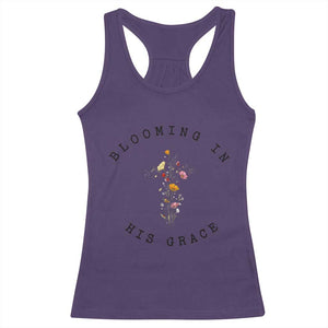 Blooming in His Grace Racerback Tank Top Boho Wildflower Christian Faith TS14 Purple Print Your Wear