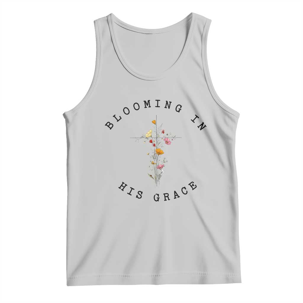 Blooming in His Grace Tank Top Boho Wildflower Christian Faith TS14 Ash Print Your Wear