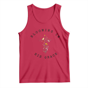 Blooming in His Grace Tank Top Boho Wildflower Christian Faith TS14 Red Print Your Wear