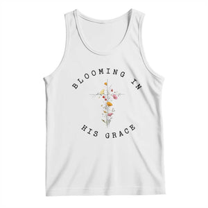 Blooming in His Grace Tank Top Boho Wildflower Christian Faith TS14 White Print Your Wear